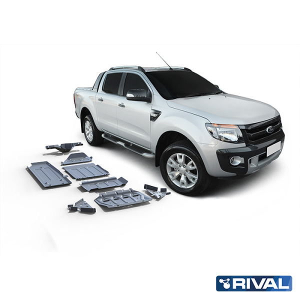 Skid Plate Set (Radiator, Engine, Gearbox, Transfer Case, Fuel Tank, Front Arms, Differential) Ford Ranger 2011-2015; 2015-2022; 2,2 l. / diesel; 3,2 l. / diesel